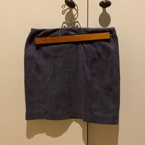 Blue corduroy mini skirt